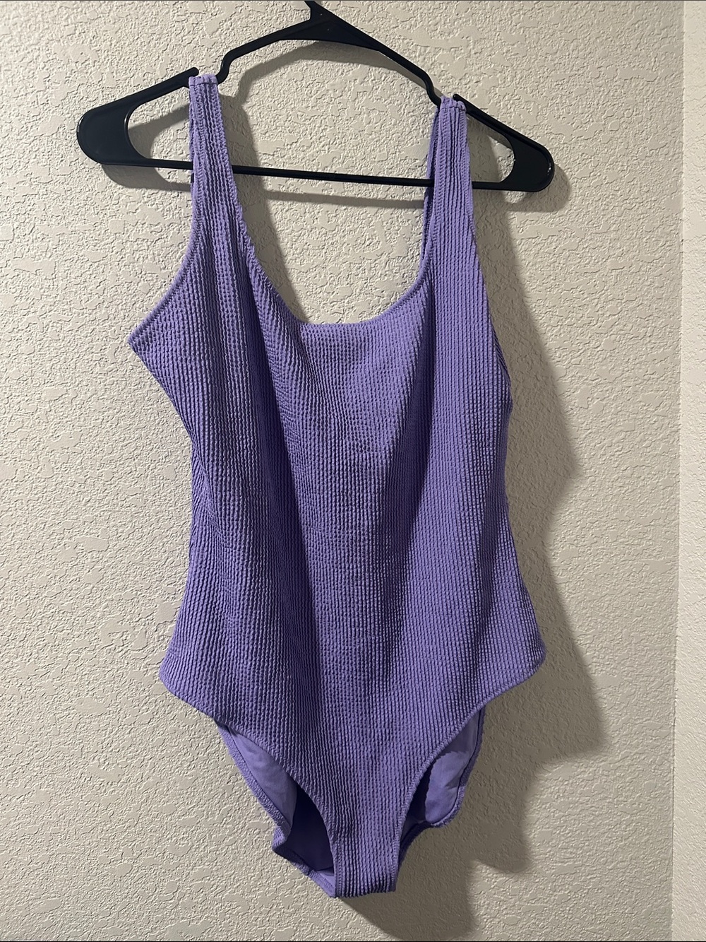 Aerie Lilac Textured One-Piece Swimsuit